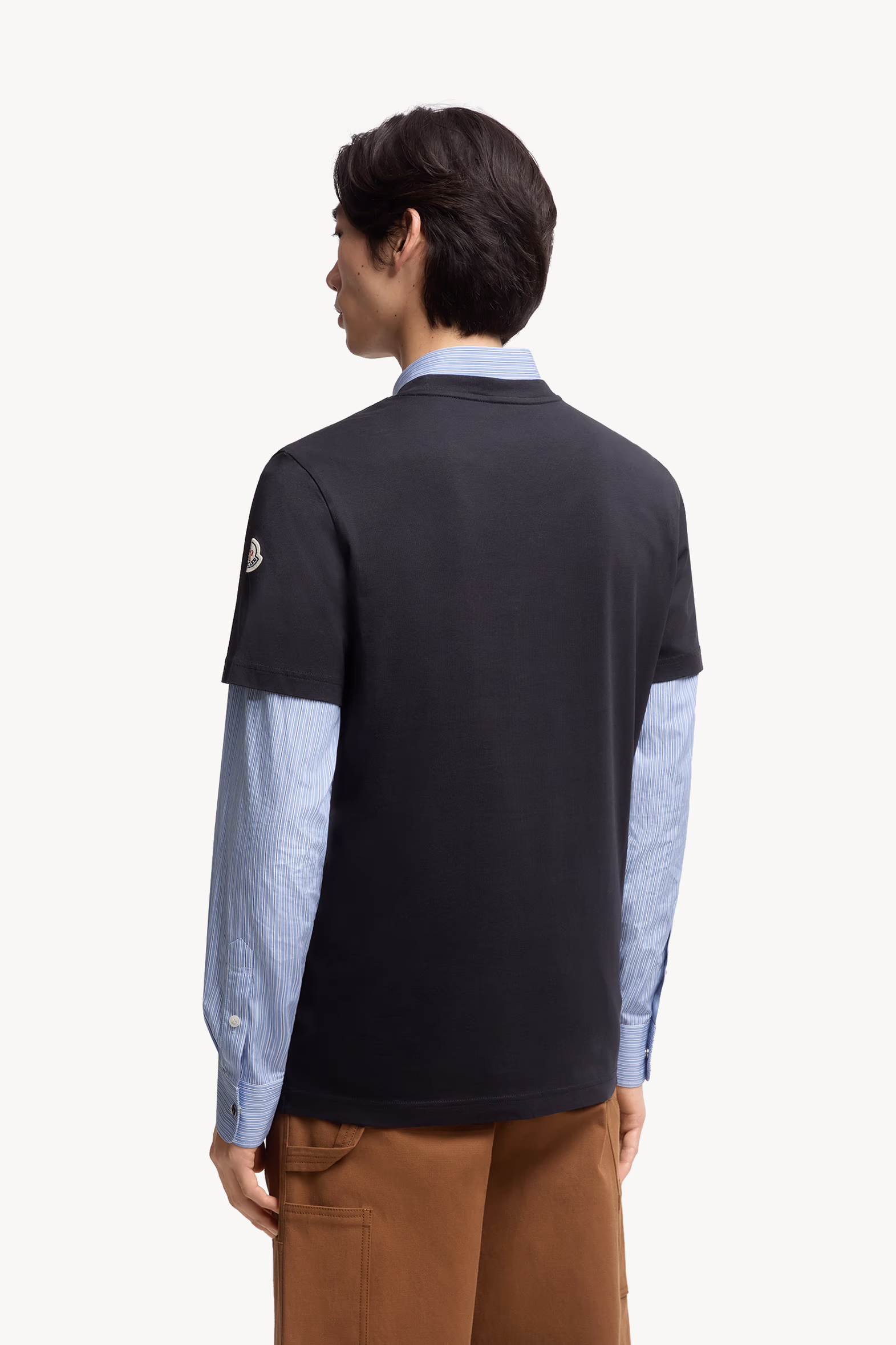 Monogram Cotton T-Shirt Men Navy Blue Moncler 5